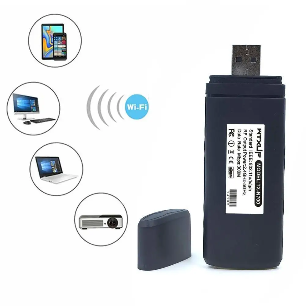 5G 300 Мбит/с Двухдиапазонная USB беспроводная сетевая карта Wifi Аудио приемник