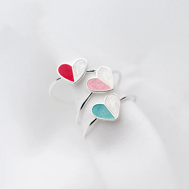 Trustdavis 100% 925 Sterling Silver Fashion Romantic Love Sweet Heart Opening Finger Ring For Wiomen Jewelry DS1538 | Украшения и