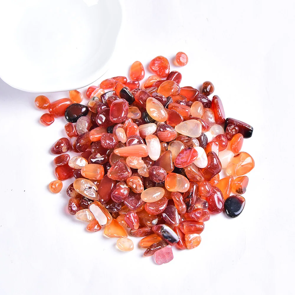 

50g/100g Natural Red Agate Gravel Specimen Natural Crystal Energy Quartz Color Agate Healing stone Fish Tank Home Decor