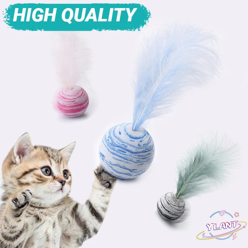

Star Balls Plus Feather High Quality EVA Material Light Foam Ball Throwing Funny Interactive Plush Toy 1/3Pcs Delicate Cat Toy