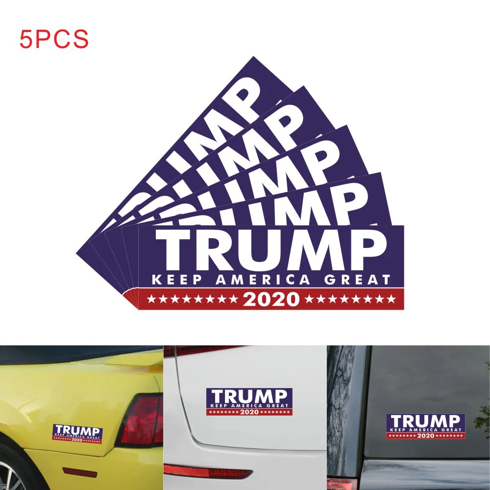 5 Pcs/Lot Donald Trump DIY PVC Car Stickers For America President 2020 Bumper Styling Body Exterior Decoration | Автомобили и