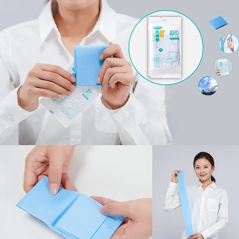 10 шт./упак. одноразовые Бумага сиденье для унитаза крышка протектор Отдых
