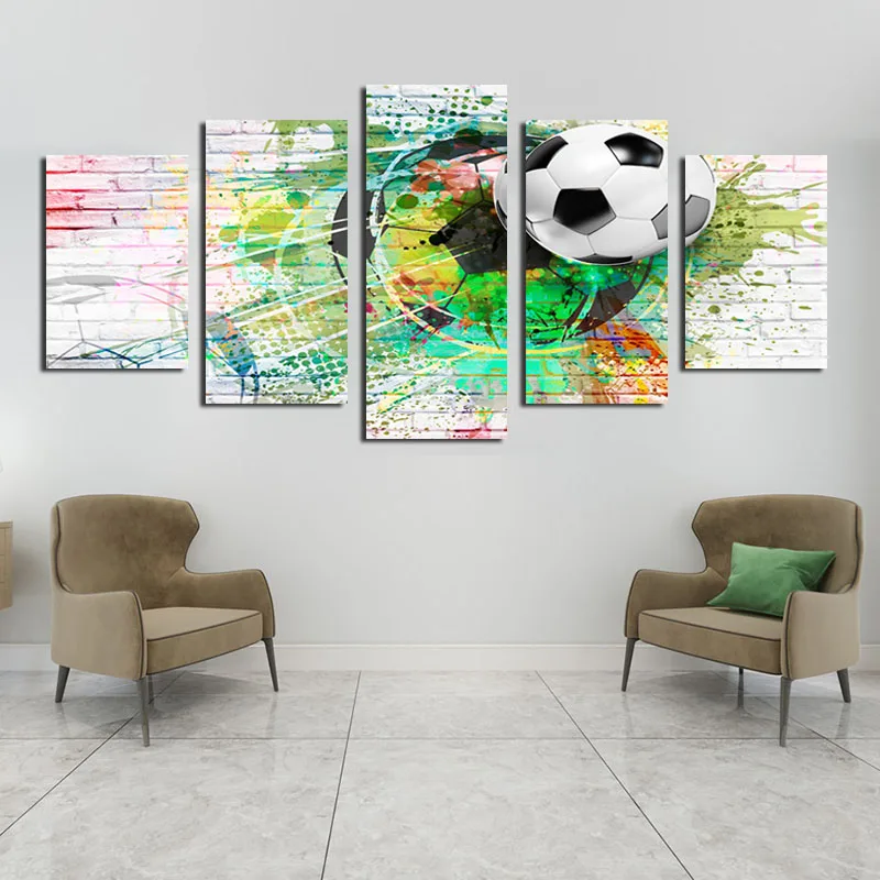

Canvas Painting Decoration Frameless Painting Living Room Pentagram Football Abstract Painting Studio Study Room Layout