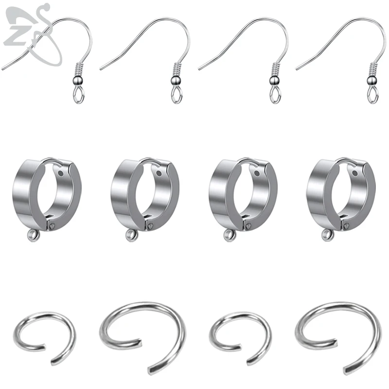 

ZS 5/10/20pcs Stainless Steel DIY Earring Findings Accessories Hooks Open Jump Ring for Earring Necklace Bracelet Jewelry Making