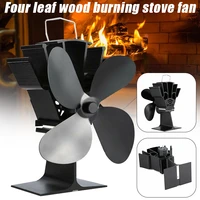 4 blades wood stove fans aluminum silent heat powered stove fan for wood log burners fireplace black tp hot