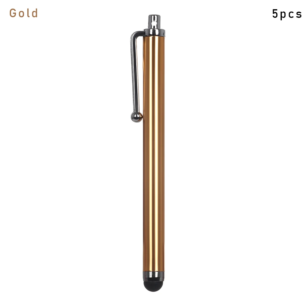 5pcs gold 5/10 шт. металлический ПК Экран стилус для сенсорного экрана, Аксессуары для мобильных телефонов, стилус для сенсорного экрана, Сенсорный экран Стилус для планшета iPad сотового телефона для samsung - Colors: 5pcs gold