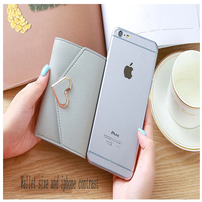 Женский кошелек из искусственной кожи винтажный маленький в форме сердца