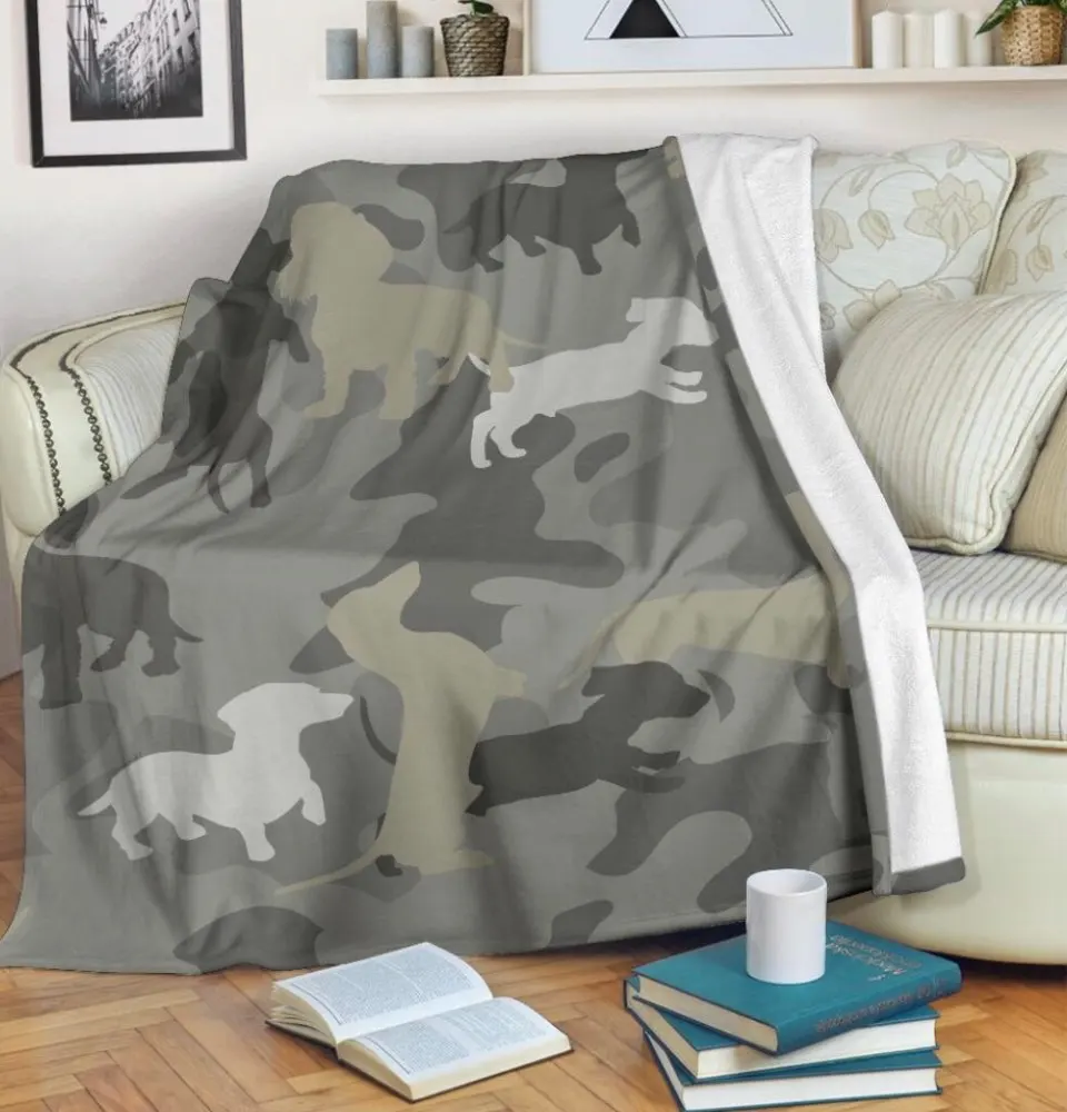 Камуфляж собака акула пледы одеяло каракули стиль рисованной эскиз абстрактный