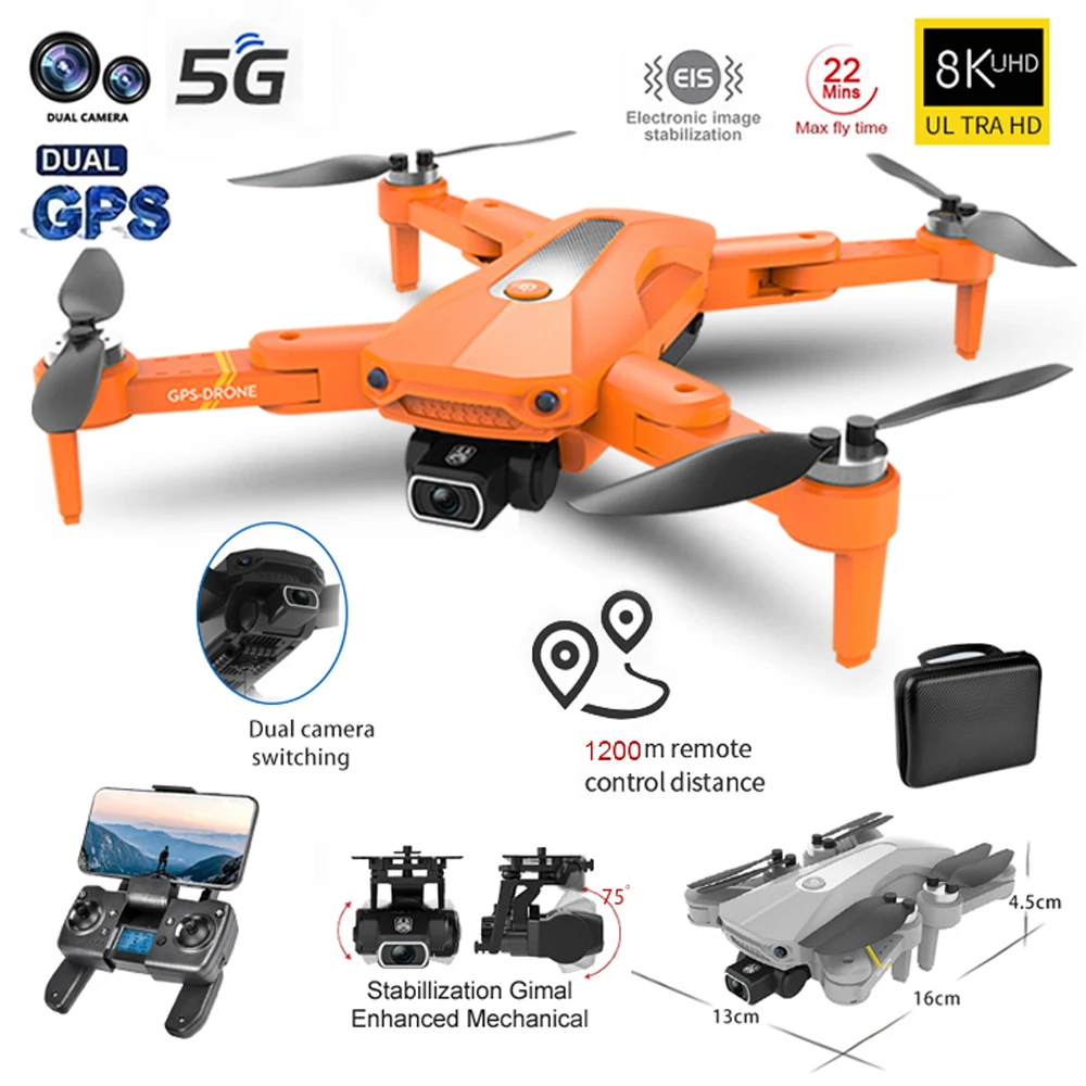 

K80 PRO GPS Drone 4k 8K Dual HD Camera Professional Aerial Photography Brushless Motor Foldable Quadcopter RC Distance 1.2km