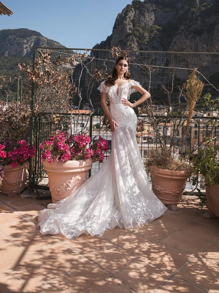 

BAZIIINGAAA Simple Wedding Dress Lace Little Beading Strapless Dress Luxury WeddingGowns Bridal Can Be Washed Bride Dresses