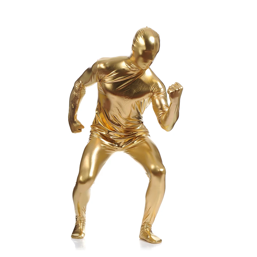 Изготовленные на заказ с молнией блестящий супер герой лайкра спандекс