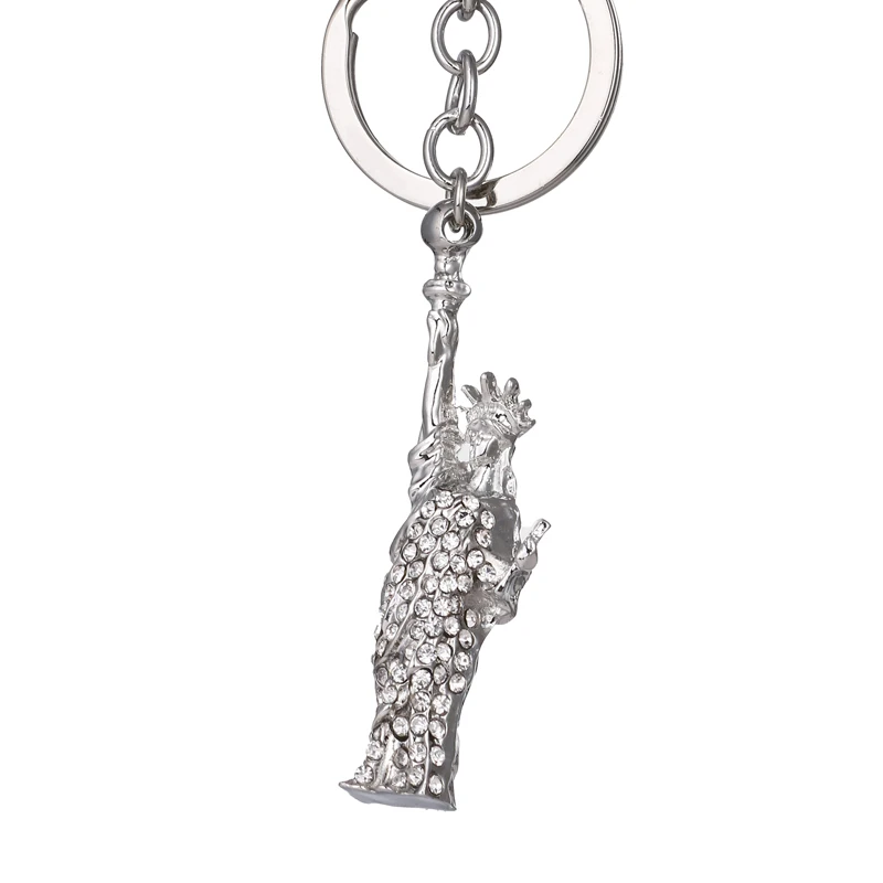 

2021 New Beautiful Rhinestone Crystal Statue of Liberty USA Wallet Bag Keychain Birthday Party Gift