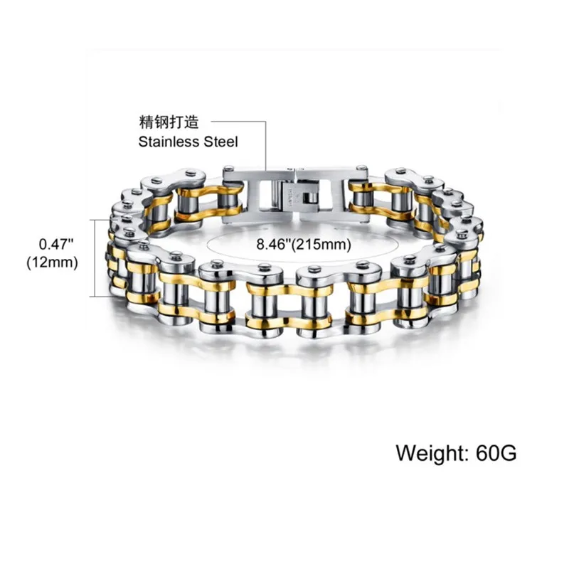 

2020 Bicycle Chain Link Mens Bracelet Biker 316L Stainless Steel Fashion Sports Jewelry Bracelet Casual Jewellery Drop Shipping