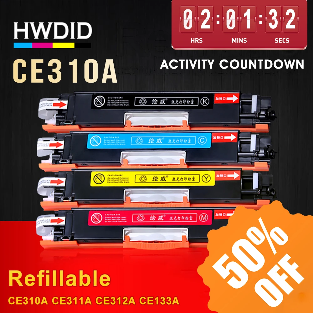 HWDID 1 комплект CE310 CE310A -313A 126A/a 126 совместимый тонер-картридж для HP LaserJet Pro CP1025 M275 MFP