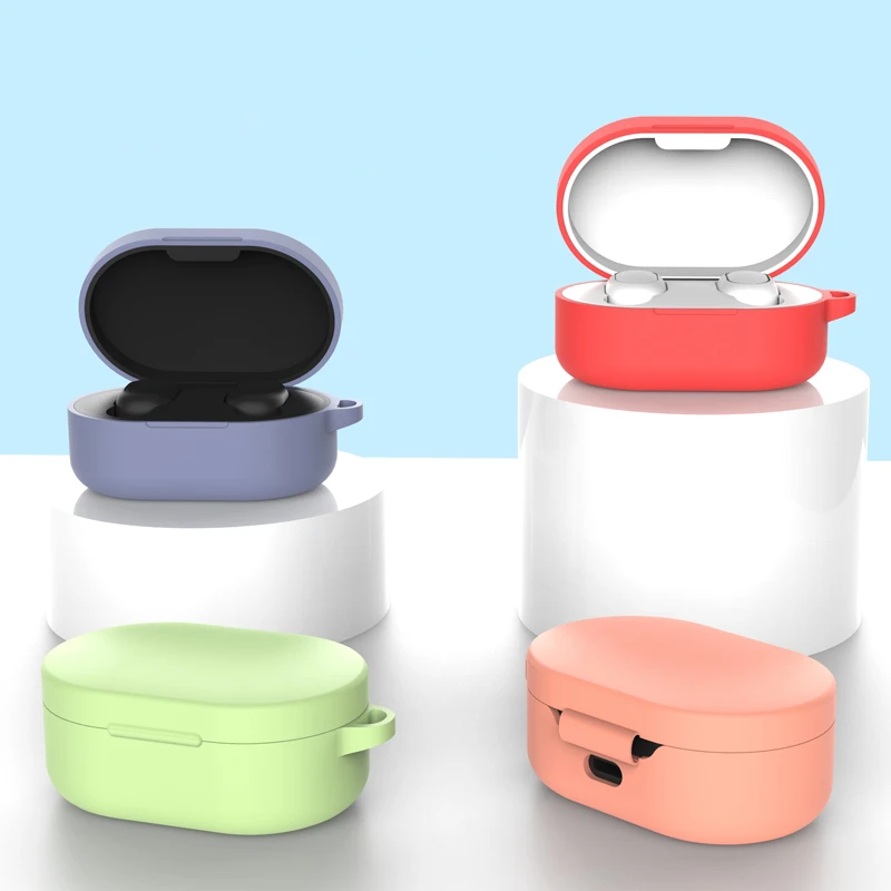 Новый силиконовый чехол с карабином для Xiaomi AirDots Youth Edition Bluetooth беспроводная
