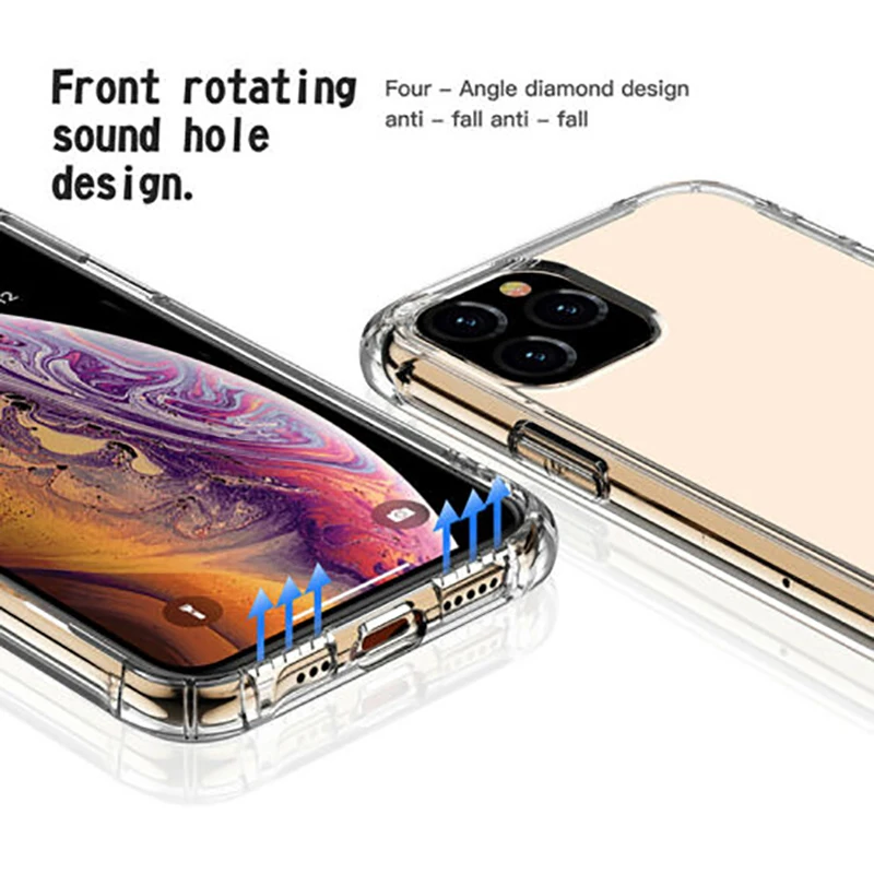 Прозрачный мягкий силиконовый чехол для iPhone 11 12 Pro Max mini противоударный X Xs Xr