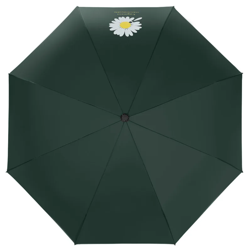 Автоматический складной зонт Маргаритка 3 с черным покрытием и защитой от