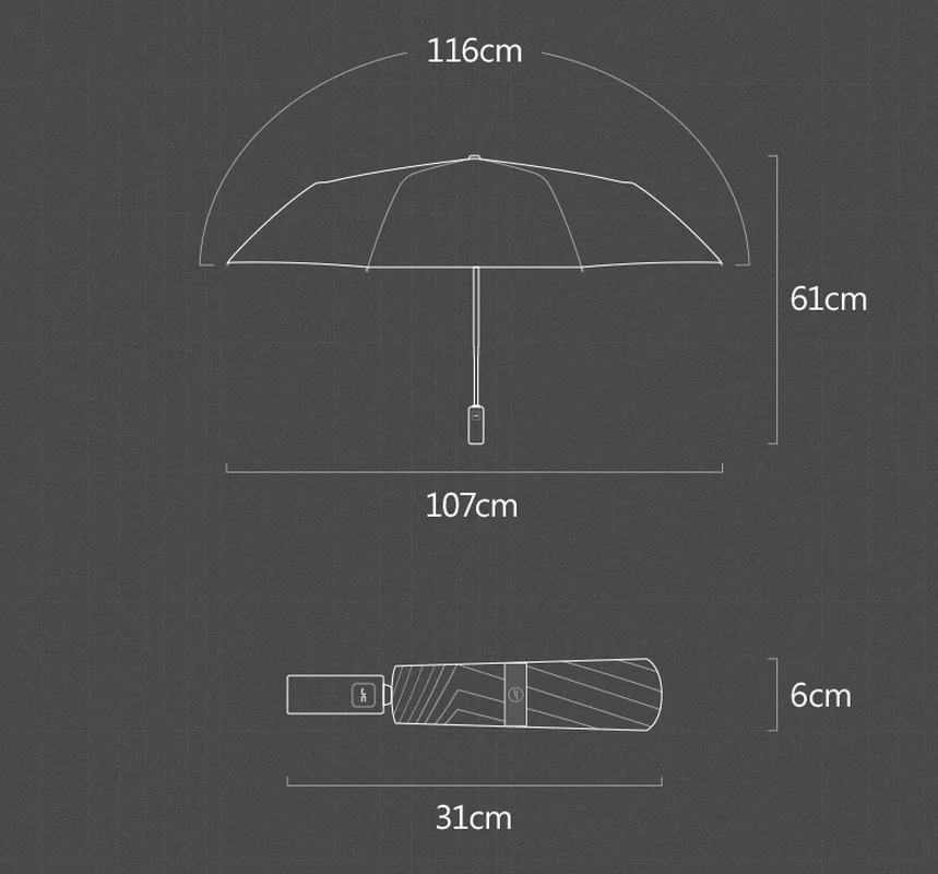 

Zunzhi P1 Business Sunscreen Black Rubber Umbrella Men And Women Rainproof Strong Automatic Folding Umbrella