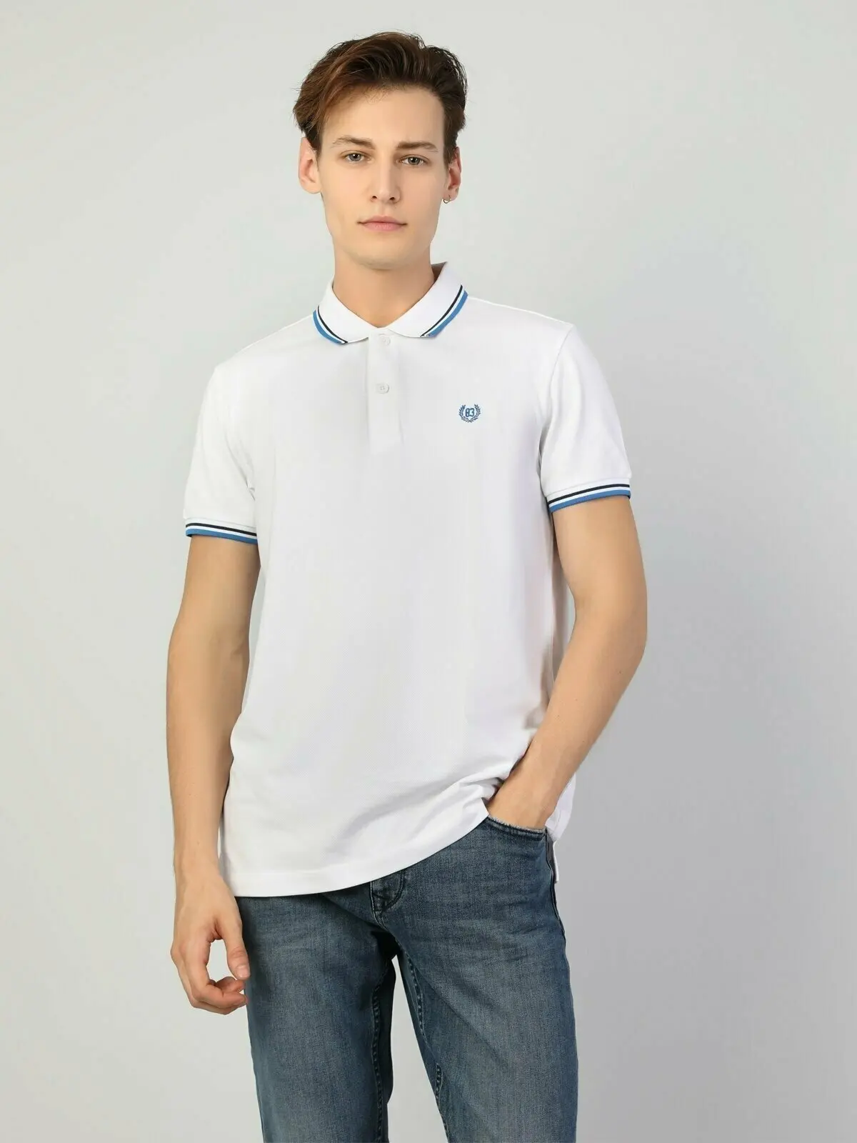 

Colins Men Regular Fit White Short Sleeve Polo Tshirt polo t shirts for men Polo men Polo shirts,CL1026617