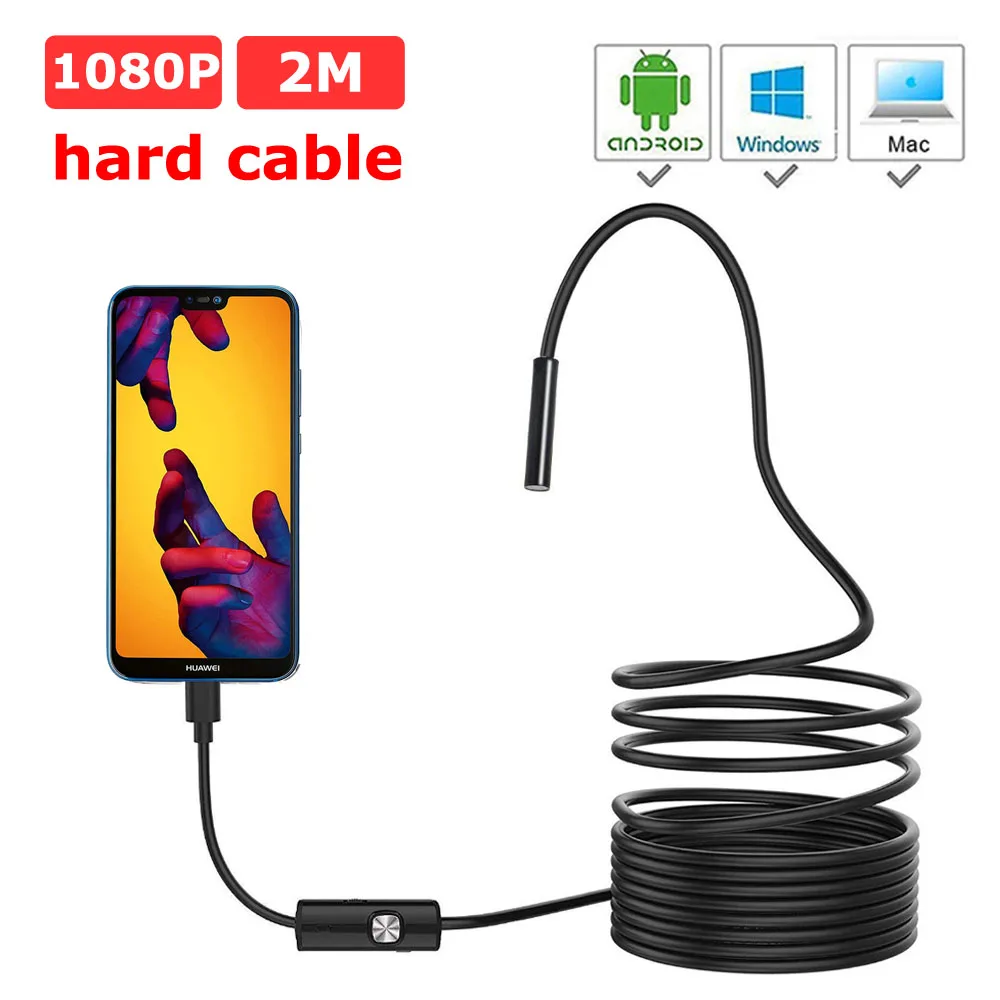 

1080P HD мини Android жесткий кабельный эндоскоп Камера IP67 1920*1080 1 м 2 м 3,5 м 5 м Micro USB видеонаблюдения с защитой от воды Камера