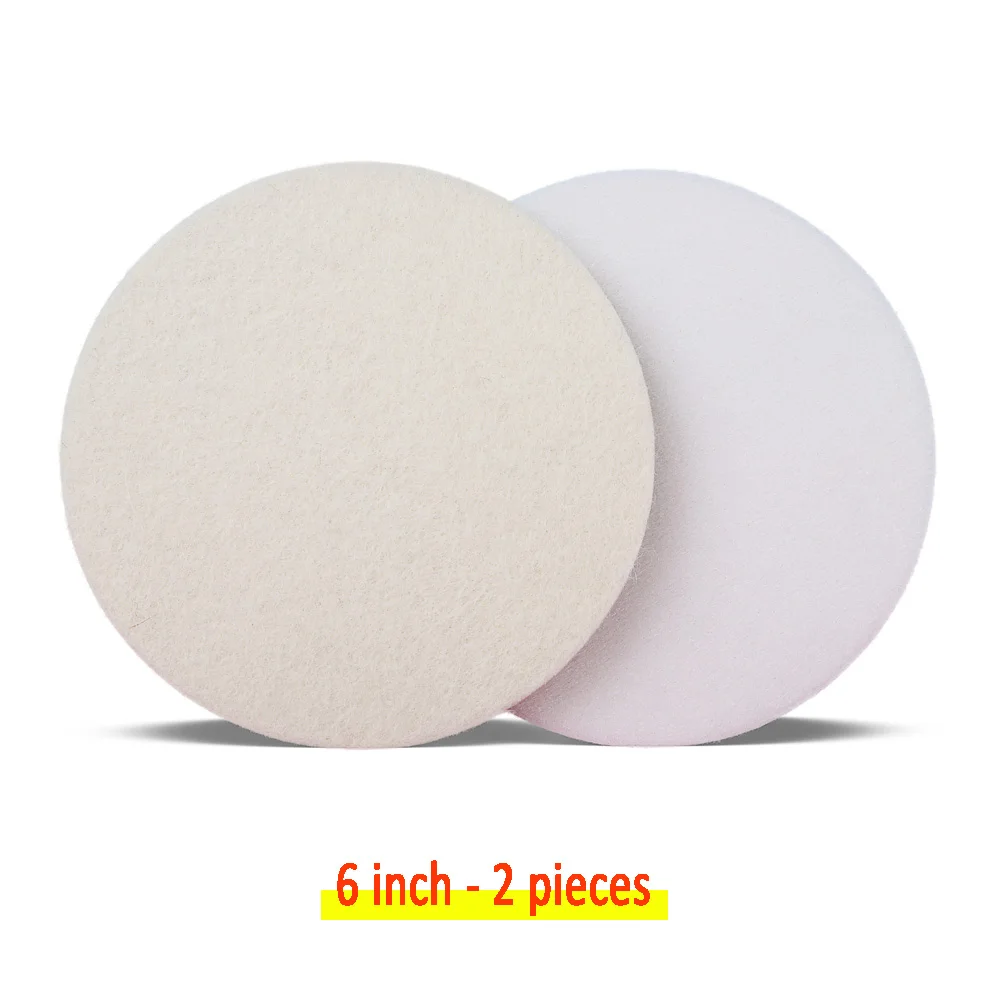 6 inch-2 pieces Z-LION 1/2/3/4/5/6/7 дюймов полировальная подушечка из шерсти автомобиля полировка диска 5 мм Толщина влажные для автомобиля металла Стекло для чистки и полировки для восковой депиляции - Цвет: 6 inch-2 pieces