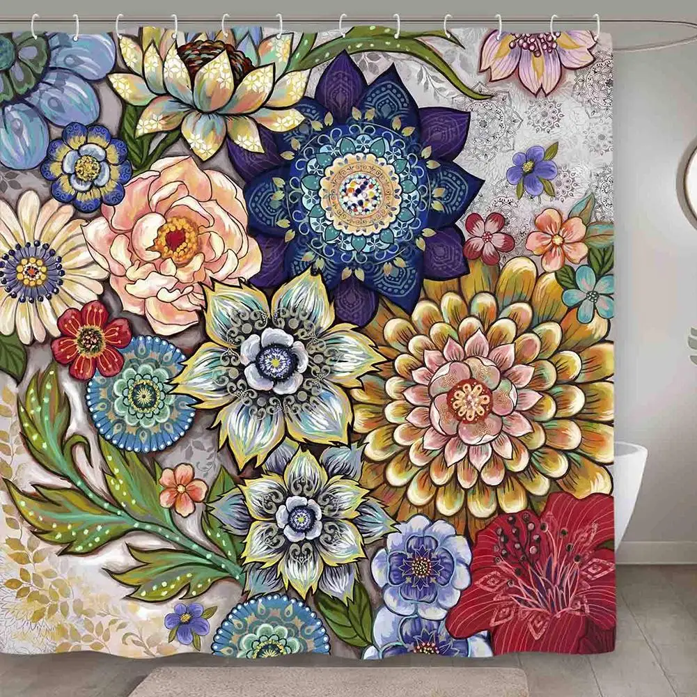 

Высокого качества с цветочным принтом яркий цветок печати Водонепроницаемый Ванна Душ Шторы дома душ Шторы s продукты для ванны Ванная комн...