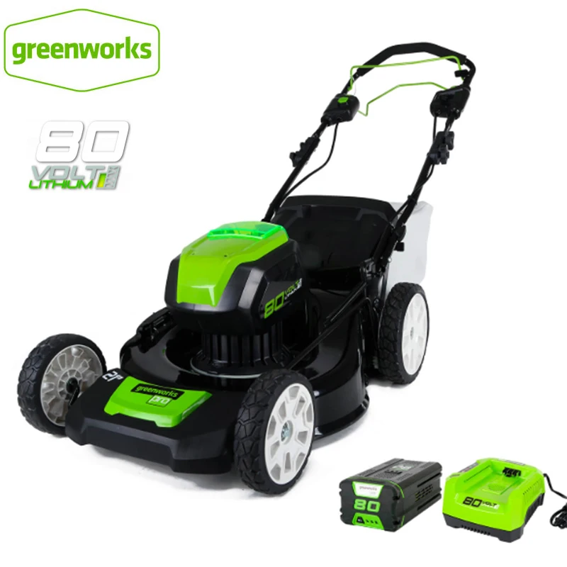 Беспроводная газонокосилка Greenworks 80 В бесщеточная стальная колода 21 дюйм
