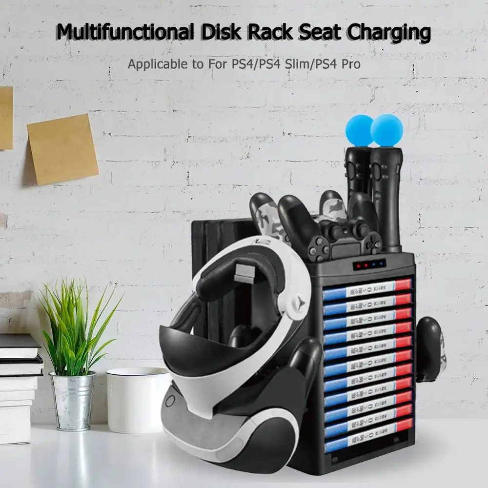Вертикальное зарядное устройство в виде дисковой башни для PS4/ PS4 Slim/ Pro