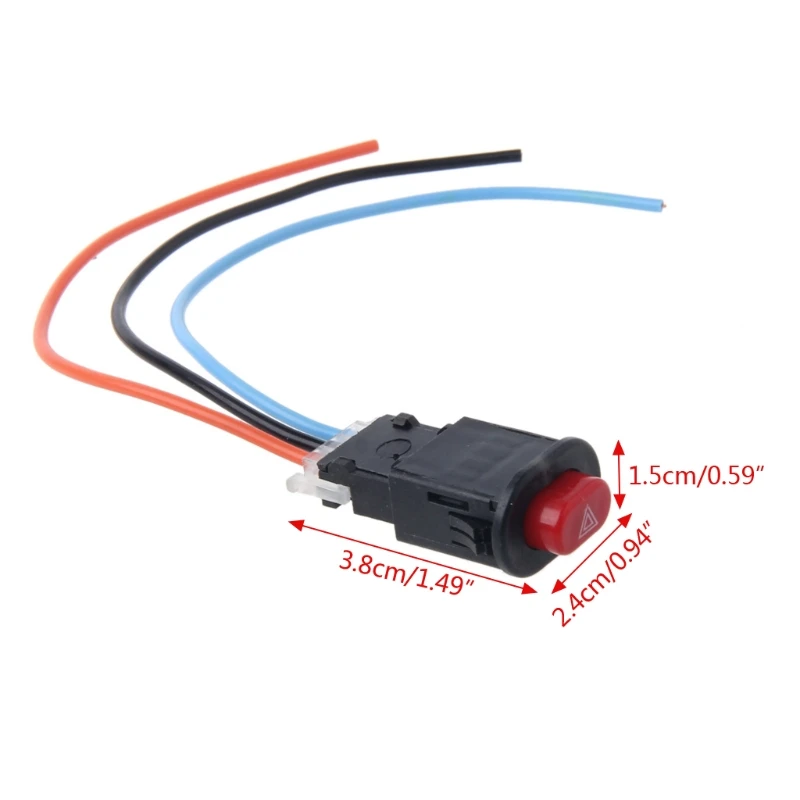 

50LC Motorcycle Hazard Light Switch Double Warning Flasher Emergency Signal w/3 Wires Lock