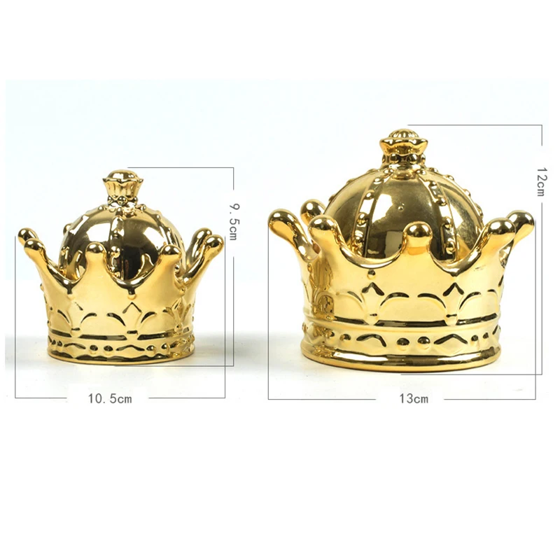 

European Crown Jewelry Storage Box Ceramic Decorative Tray Plating Sugar Bowl Finishing Container Necklace Storage Organizer
