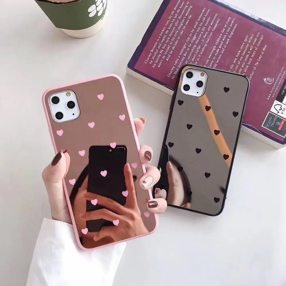 Роскошный ударопрочный зеркальный чехол для iPhone 11 Pro Max X 8 7 6 6s Plus XS MAX XR задняя