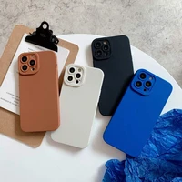 simple cool pure color blue tpu soft phone case for apple iphone 13 11 12 pro max 12mini 13mini x xs xr 7 8 plus cover cases