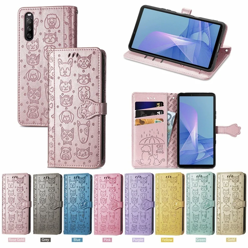 Cute Cartoon Cat Dog Animal Wallet Flip Case For Sony Xperia 1 iii 5 10 ACE ii ACEii 1ii 1iii 5ii 5iii 10ii 10iii L3 L4 L5 Cover | Мобильные