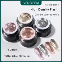 vdn glitter platinum nail gel polish uv led soak off bright nail gel varnish luxury starry color gel lacquer 10ml