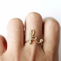 fashion popular 26 letter ring a z full letter womens ring simple color ring gold color ring