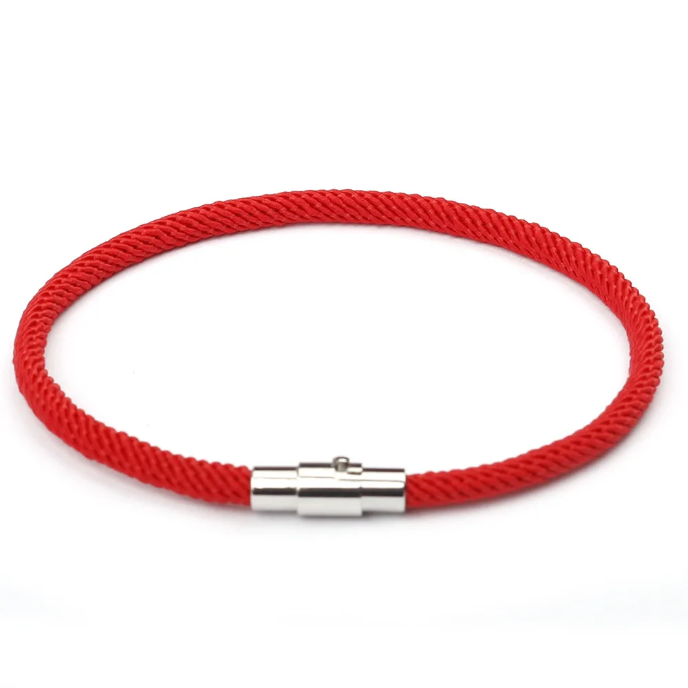 Минималистичный красный веревочный магнитный браслет ручной работы простой