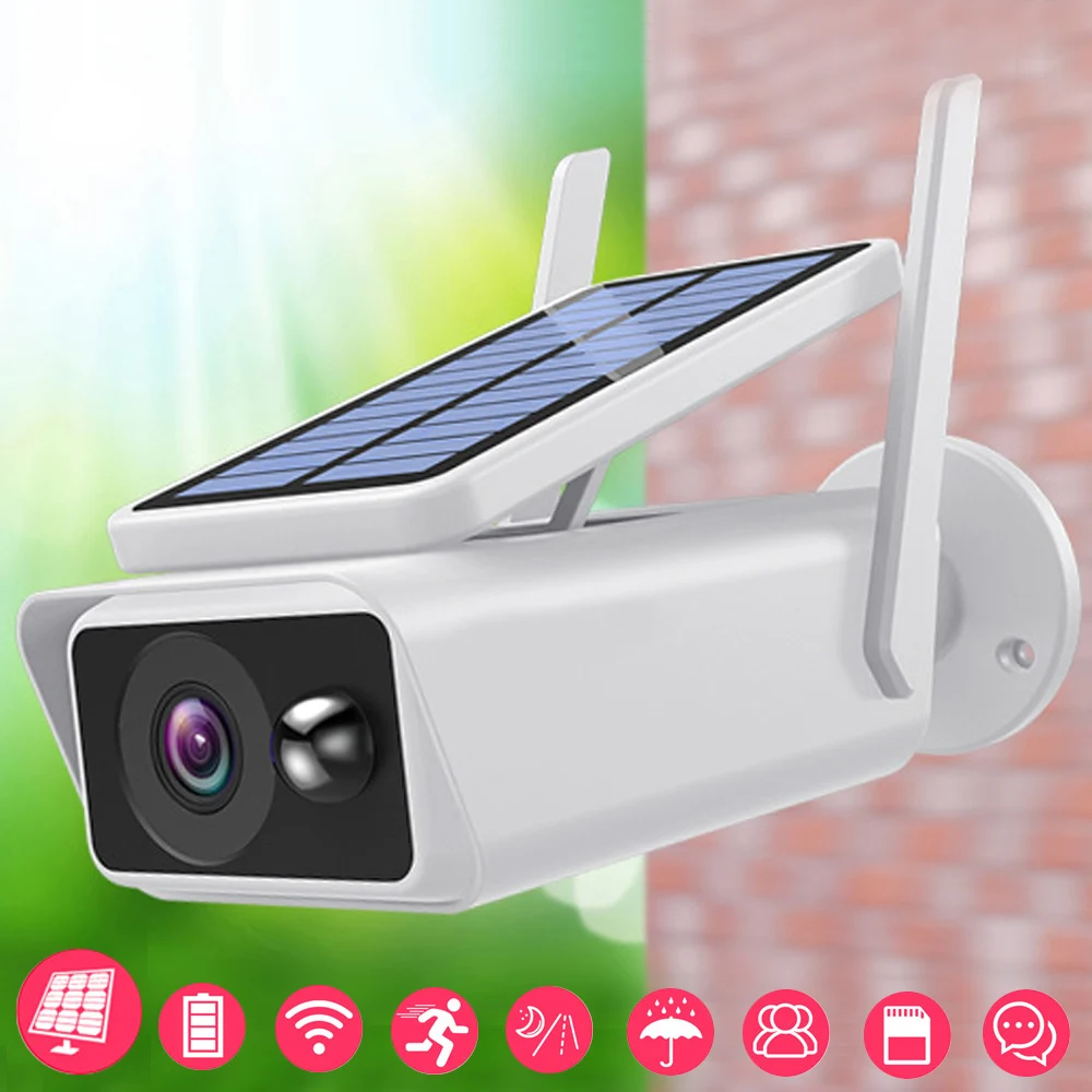 

1080P HD Solar IP Camera Wifi Security Surveillance Camera Outdoor Wireless Video Monitor Smart Home Motion Detection Cam