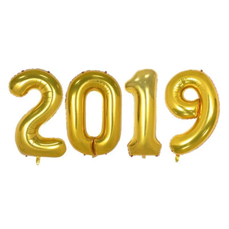 2019 серебро/розовое золото/золотые шары большой 32 дюймов шара с цифрой для