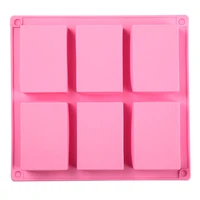 6 cavity silicone mold for making soaps 3d plain soap mold rectangle diy handmade soap form tray mould cake soap making mould