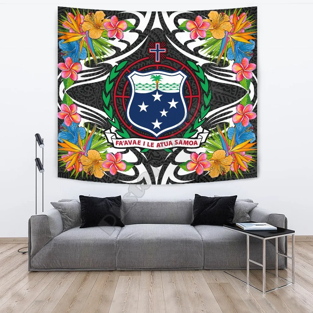 

Samoa Tapestrys Tropical Flowers Style 3D Printed Tapestrying Rectangular Home Decor Wall Hanging