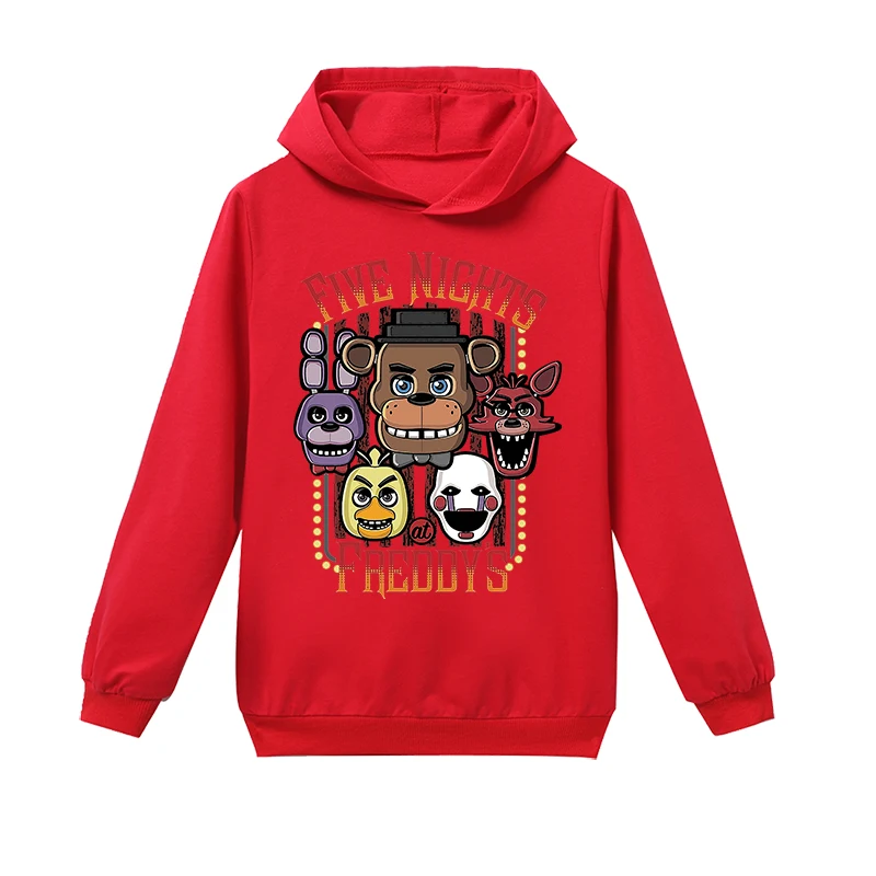 Детская одежда футболки для мальчиков толстовка с капюшоном рисунком пять ночей