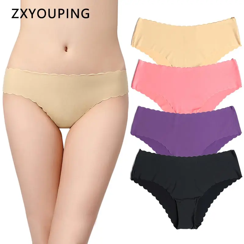 Кружевные бесшовные трусики для женщин нижнее белье шелковые сексуальные трусы