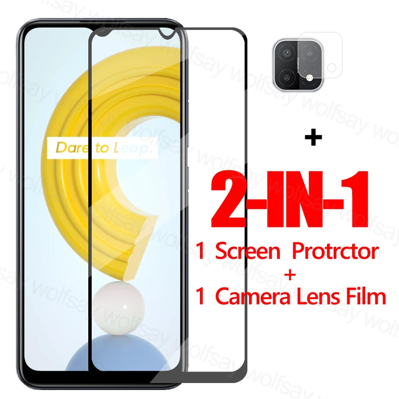 

2.5D Full Glue Glass For OPPO Realme C21 Screen Protector Tempered Glass For Realme C21 Protective Phone Film For Realme C21