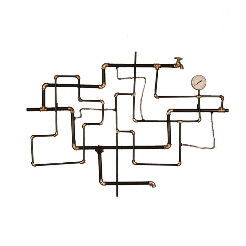 

Vintage Metal Water Pipe Wall Decoration European Metal Modern Art Figurine Hanging Ornament Home Decoration Accessories