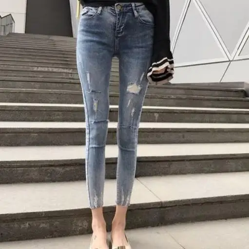 2019 осень лето новые женские джинсы штаны брюки алмазный карандаш LJ55 |