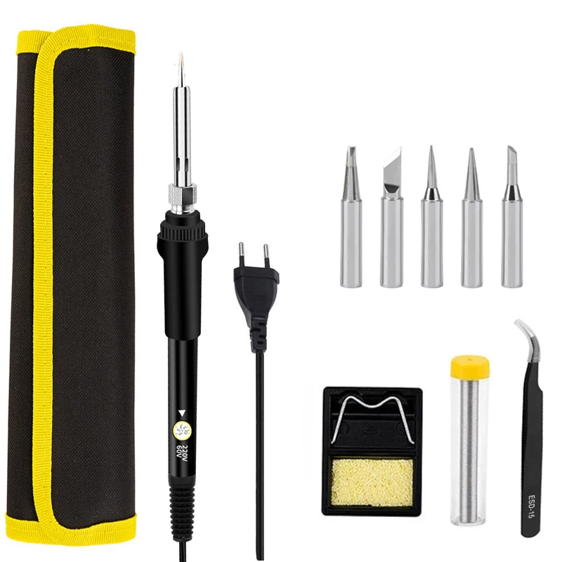 

Электрический паяльник с регулируемой температурой, 80 Вт, 220 В, цифровой ЖК-паяльник с наконечниками паяльника, сварочный ремонтный инструмент