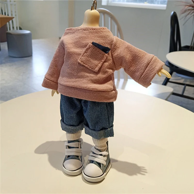 Одежда для куклы BJD 1/6 1/4 Blythe шарнирная с длинным рукавом T джинсы костюм