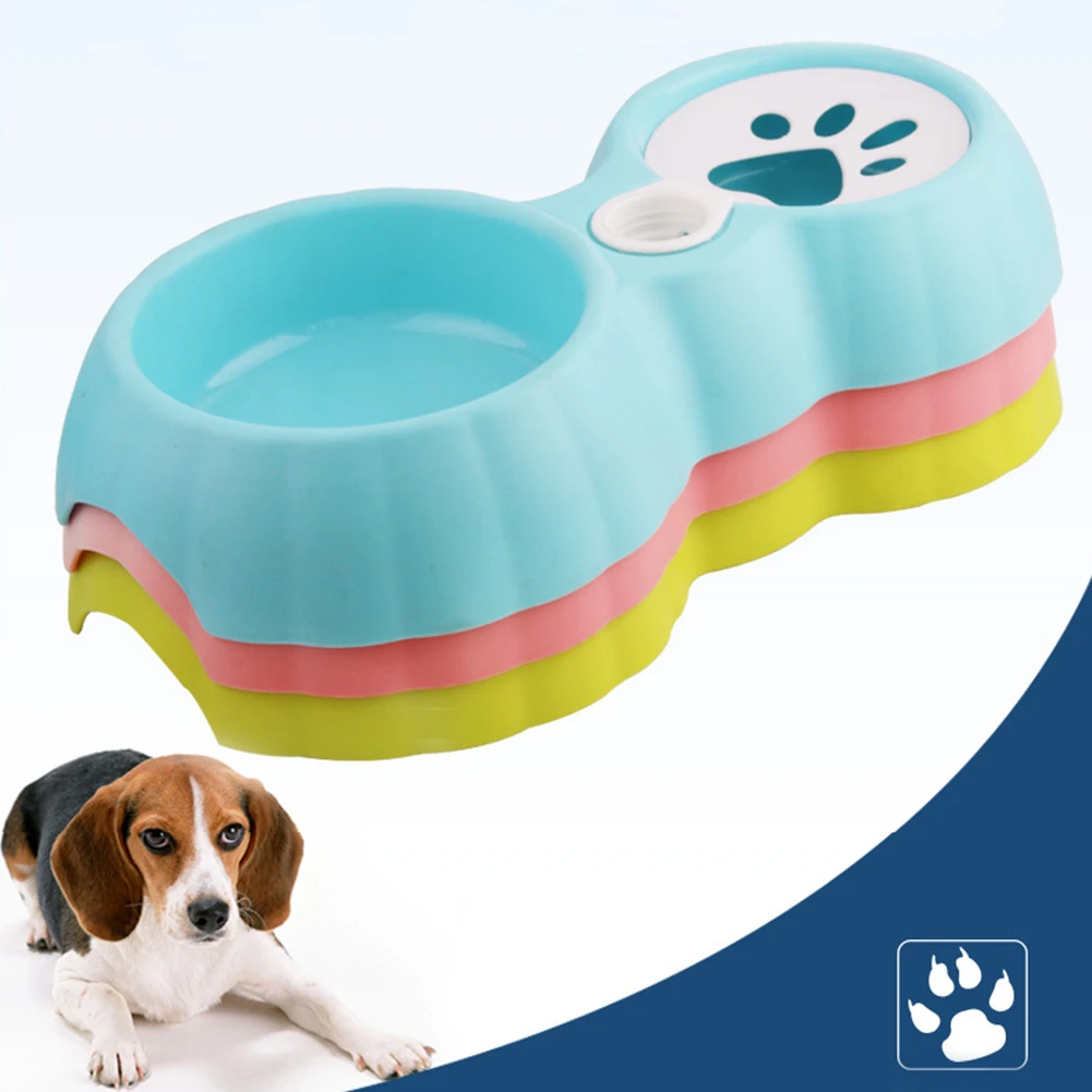

Pet Feeder Dog Cat Automatic Drinking Fountain Kitten Puppy Water Dispenser Pets Feeding Container Dogs Food Double Bowl