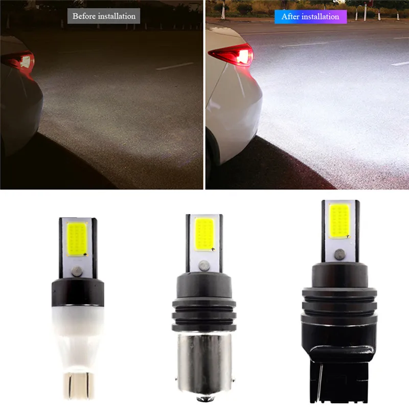 

2 PCS / Set Built-in IC Driver 12V-14V 1156 T20 T15 LED Reversing Light Daytime Running Brake Light White