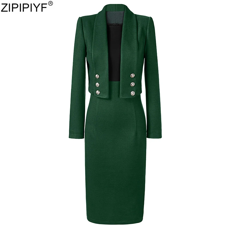 Женский вязаный комплект из 2 предметов зимний свитер с отложным воротником и